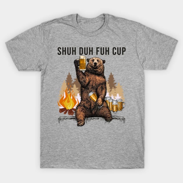 Drinking Bear T-Shirt by Deckacards